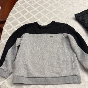 Lacoste Black and Gray Crewneck Sweatshirt
